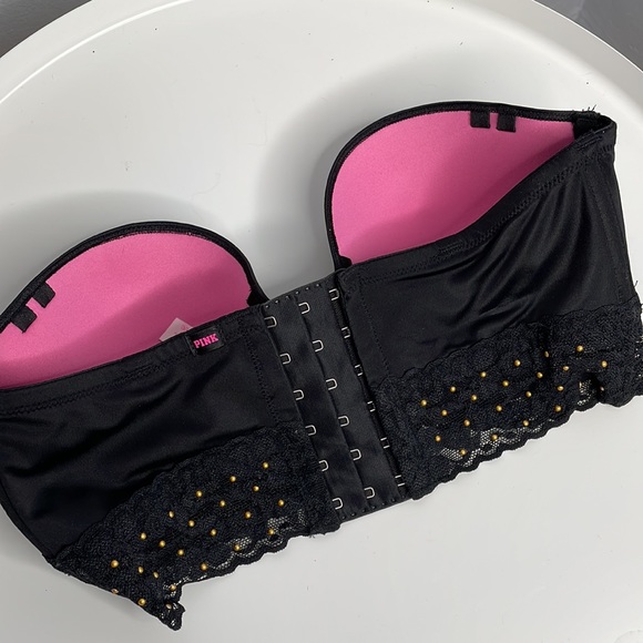 Black Studded Strapless Bustier Top - Picture 3 of 5